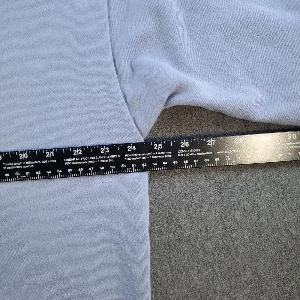True Religion Mock Neck Oversized Shirt Mens Size Large Blue Fleece Lining